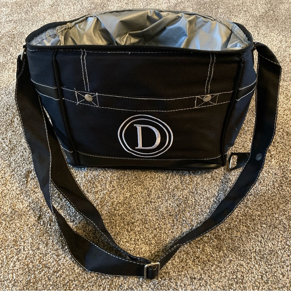 Gemline Insulated  Beverage  Cooler  Bag 12 “ Black Monogrammed  “D” NWOT